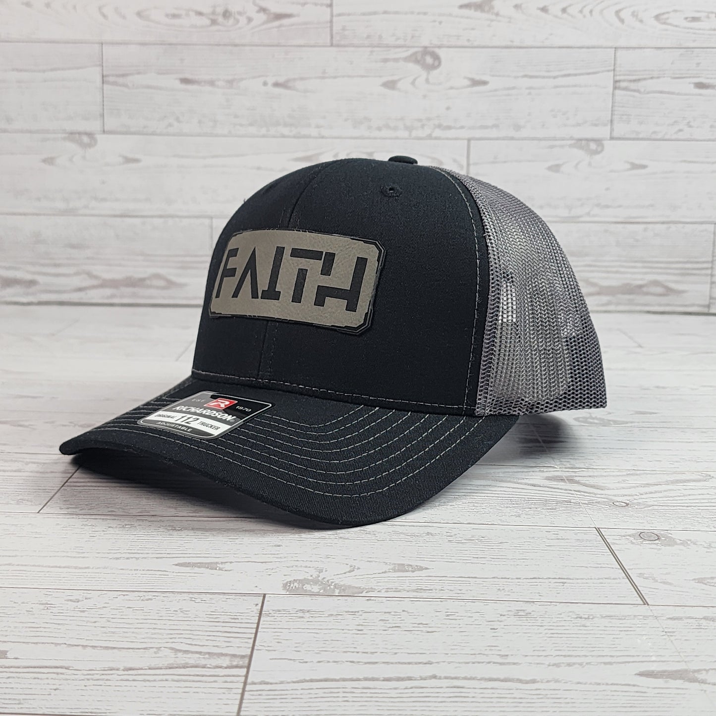 FAITH – Minimalist Leather Patch Trucker Ha