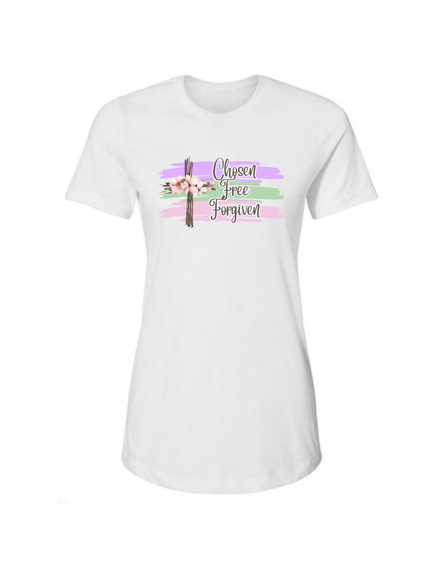 “Chosen, Free, & Forgiven” Women’s Christian Tee