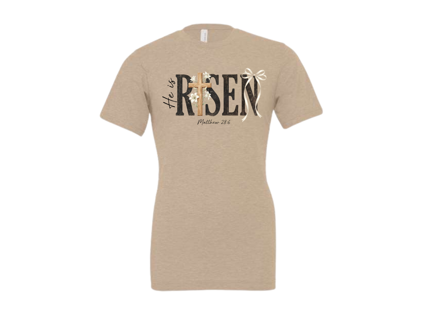 He is Risen - Bow, flowers, cross