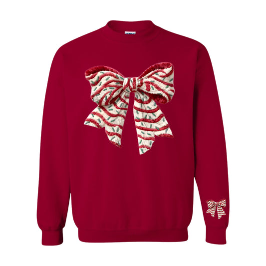 Candy Cane Bow Sweatshirt