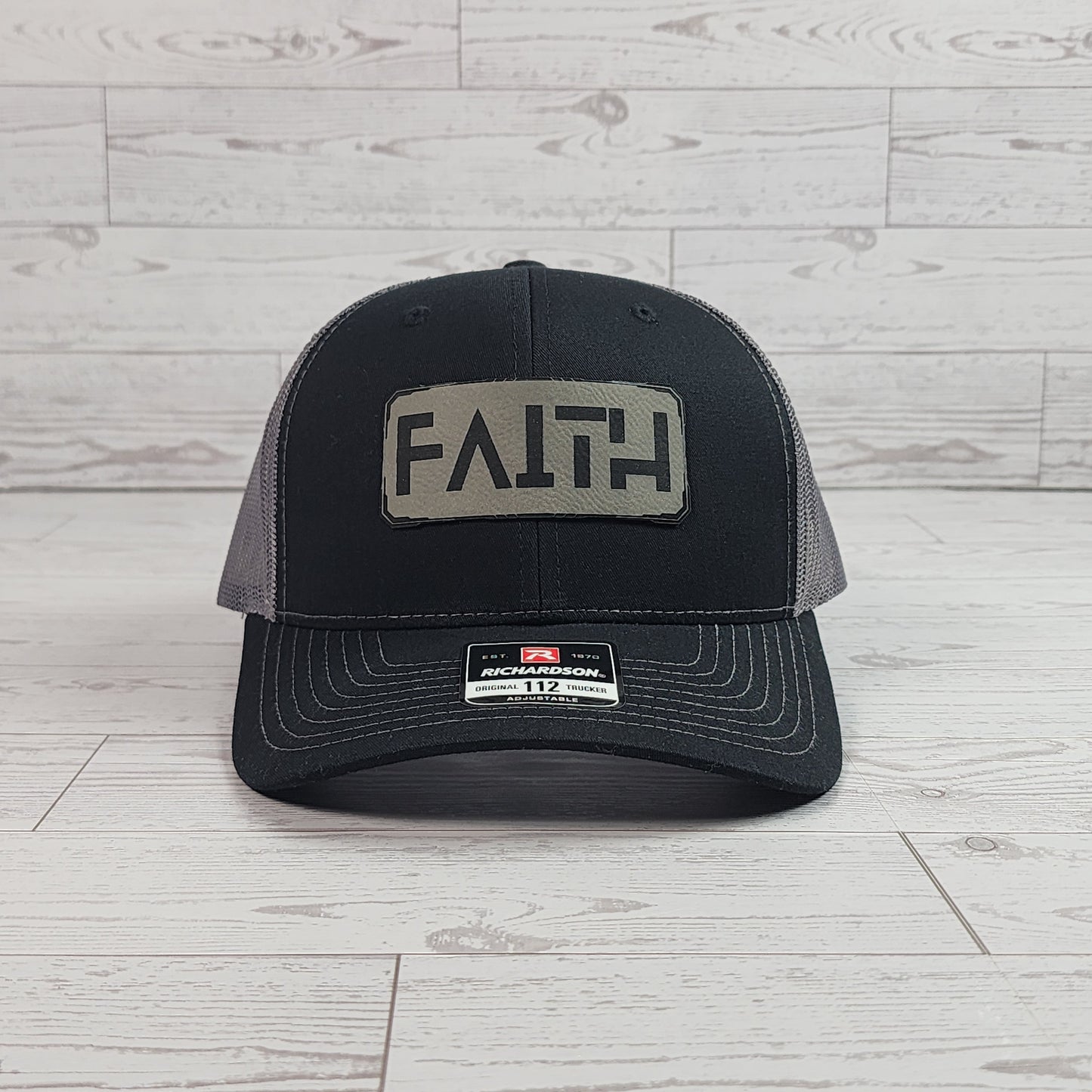 FAITH – Minimalist Leather Patch Trucker Ha