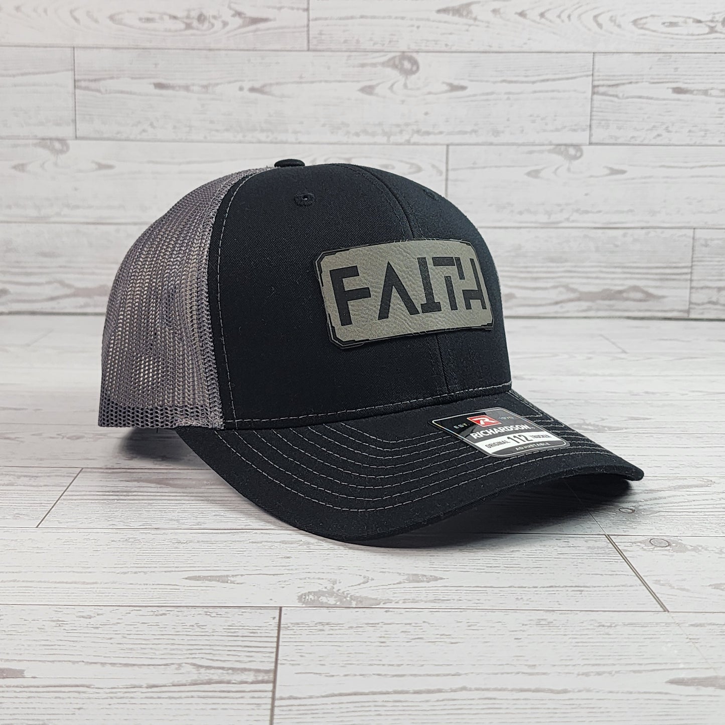 FAITH – Minimalist Leather Patch Trucker Ha