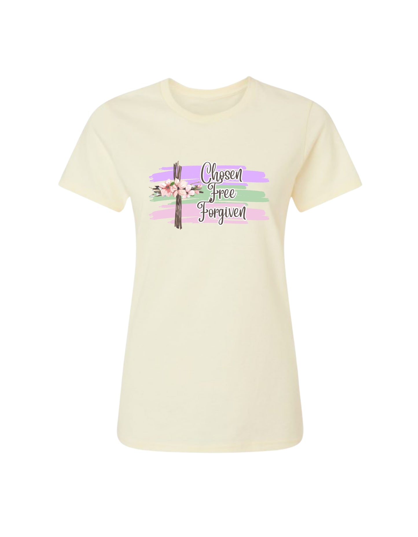 “Chosen, Free, & Forgiven” Women’s Christian Tee