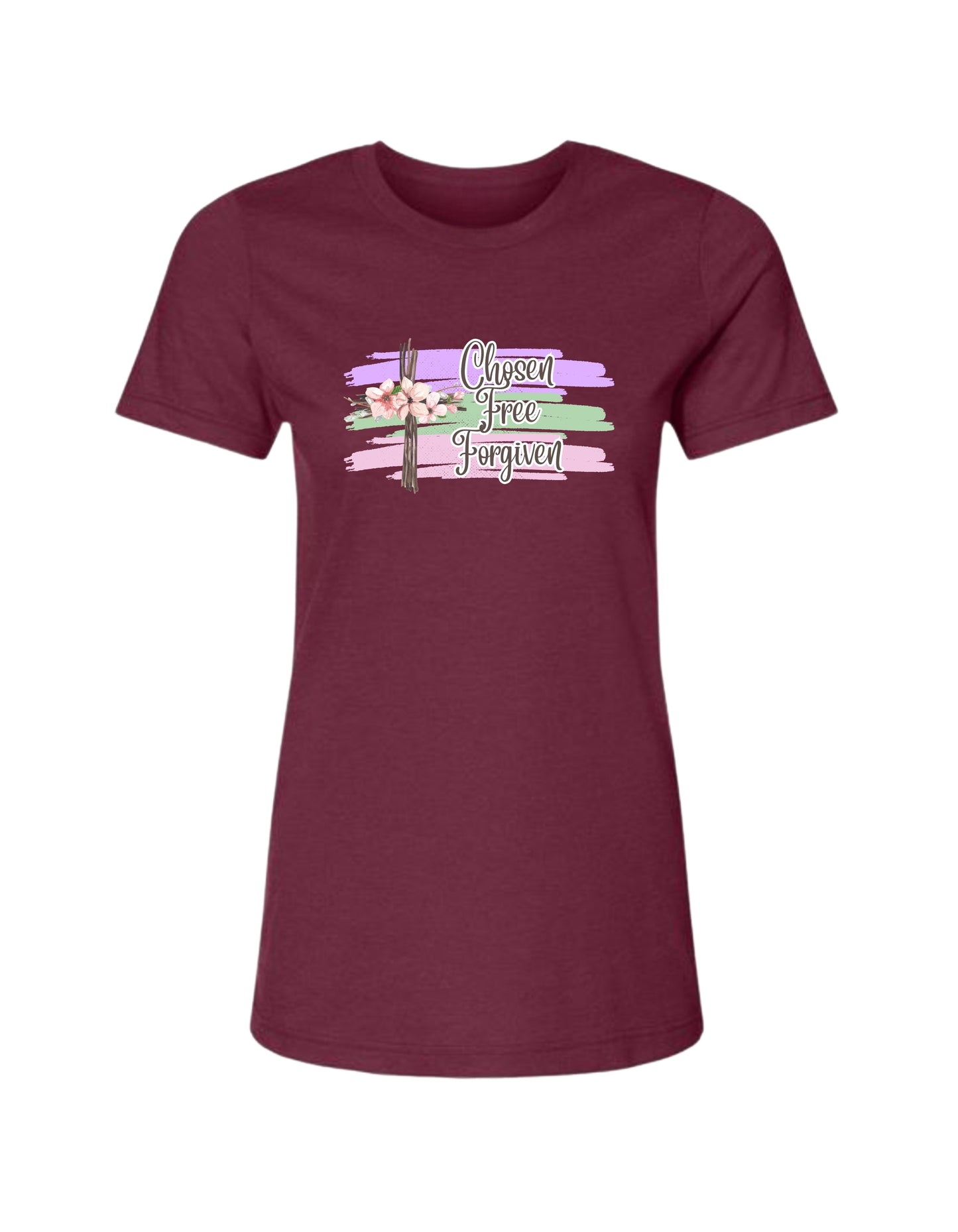“Chosen, Free, & Forgiven” Women’s Christian Tee