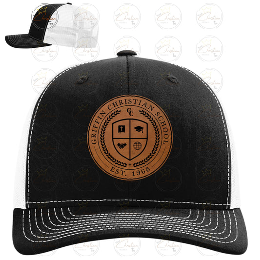 Griffin Christian Crest - Black/White Snapback Trucker Hat