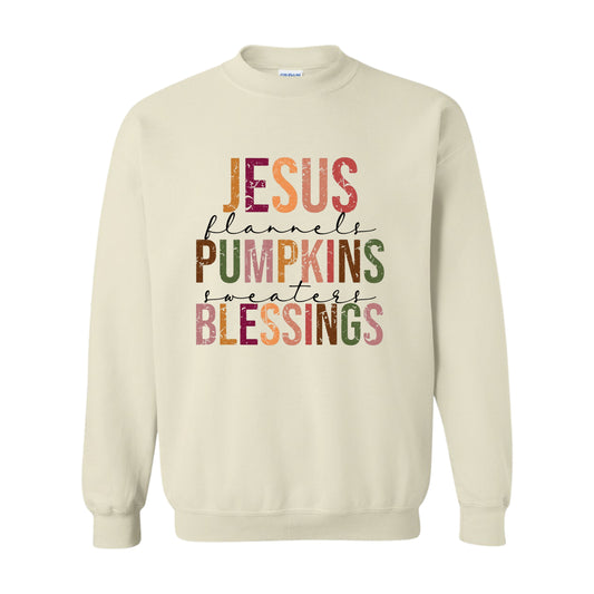 Jesus, Pumpinks, Blessings—Christian Sweatshirt