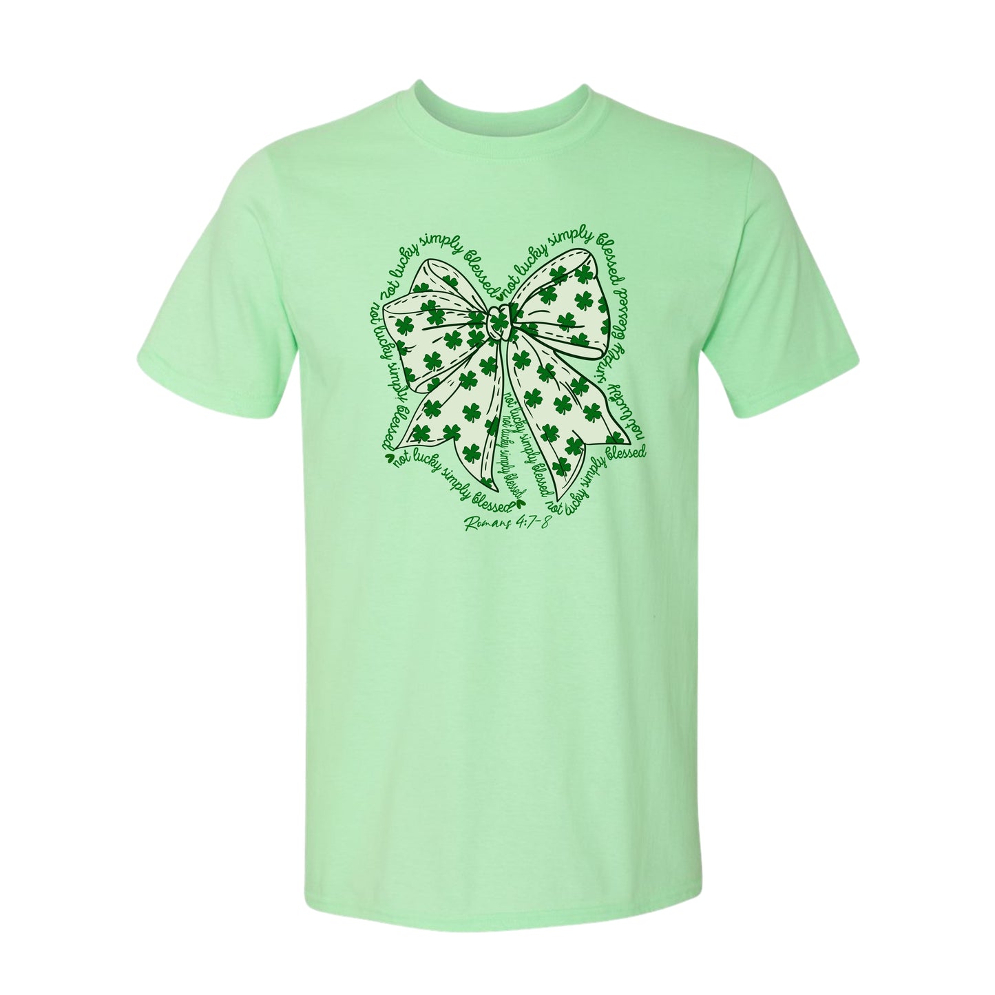 Not Lucky, Simply Blessed Bow Tee