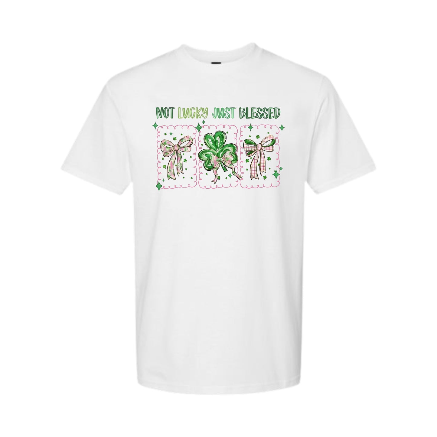 Not Lucky, Simply Blessed Shamrock/Bow Tee