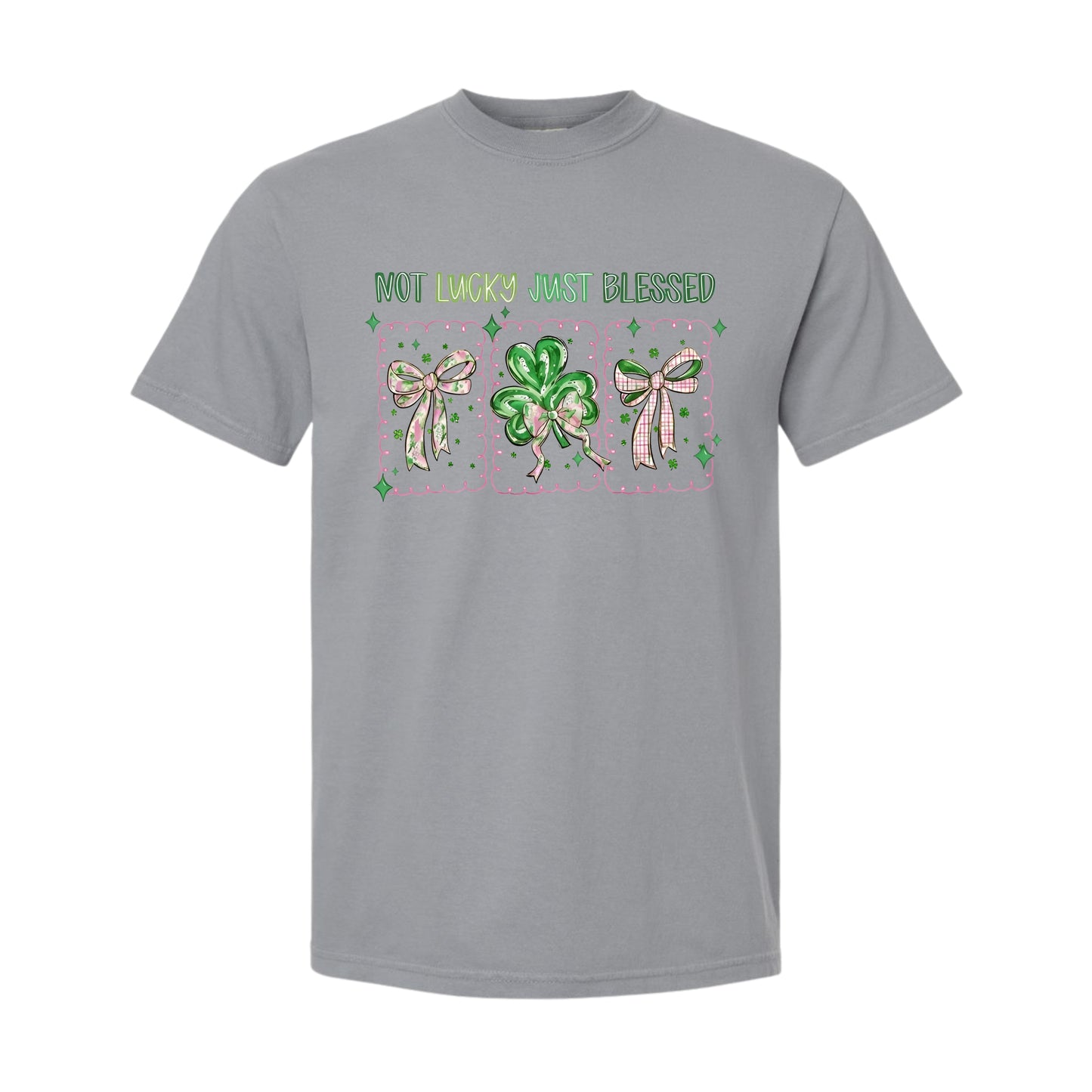 Not Lucky, Simply Blessed Shamrock/Bow Tee