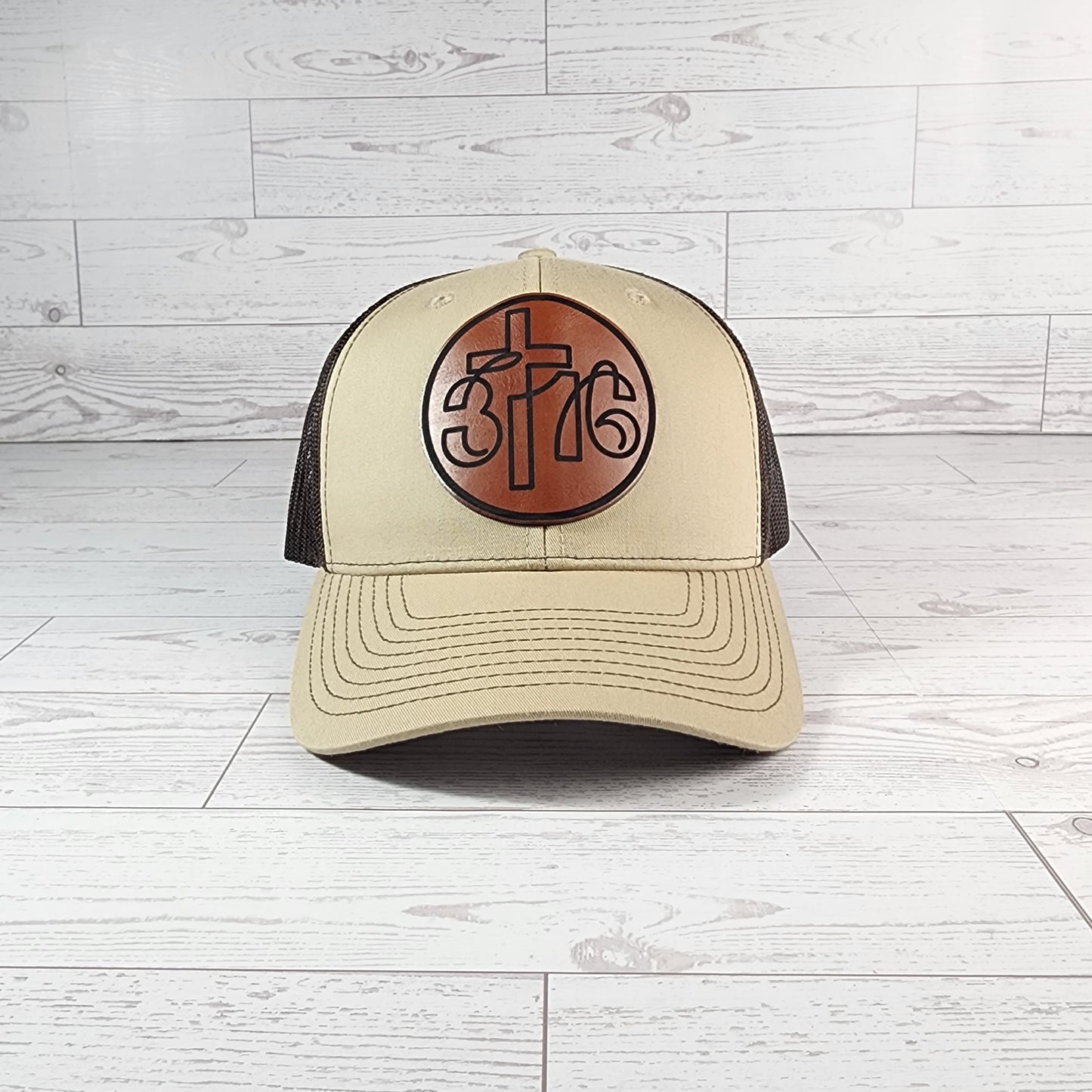 John 3:16 Leather Patch Trucker Hat