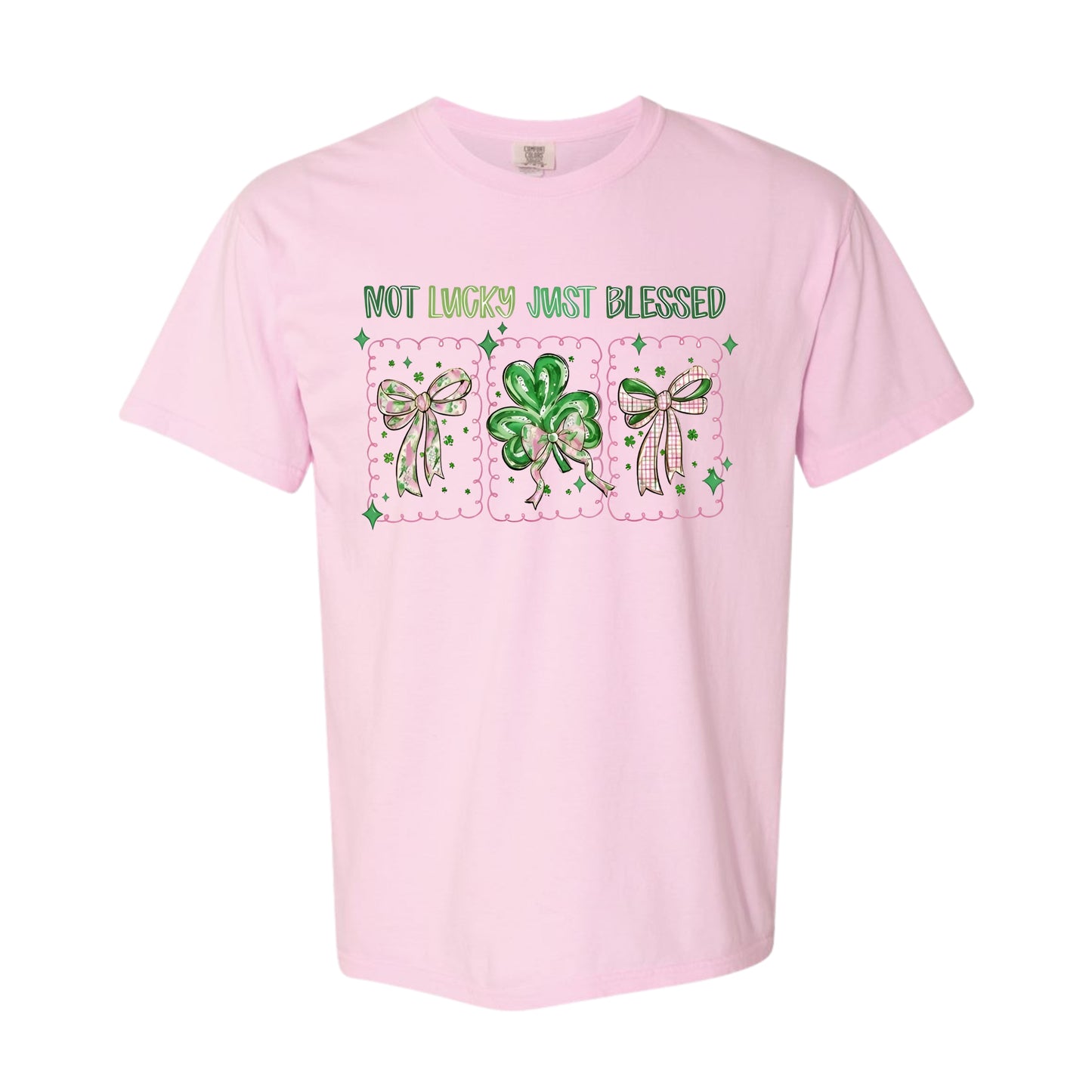 Not Lucky, Simply Blessed Shamrock/Bow Tee