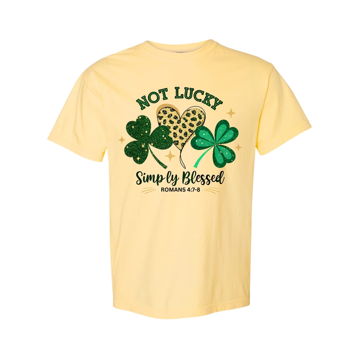 Not Lucky, Simply Blessed Shamrock/Heart Tee