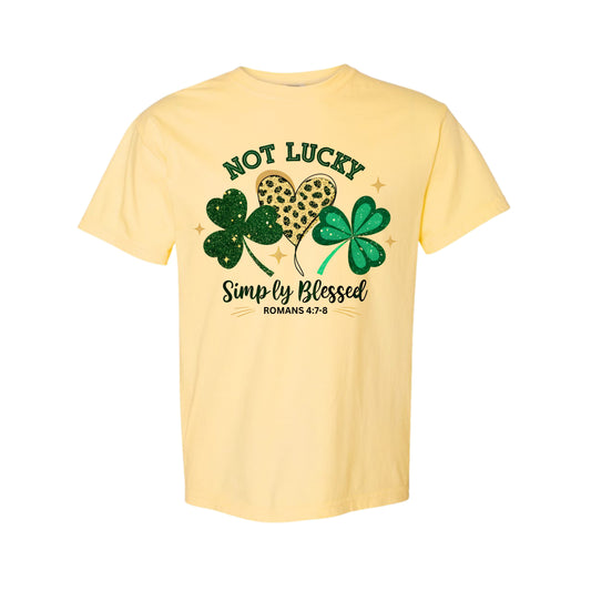 Not Lucky, Simply Blessed Shamrock/Heart Tee