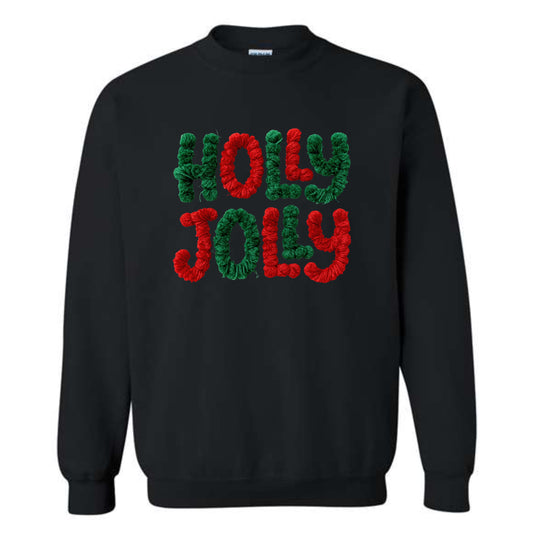 Holly Jolly – Chunky Yarn Christmas Sweatshirt
