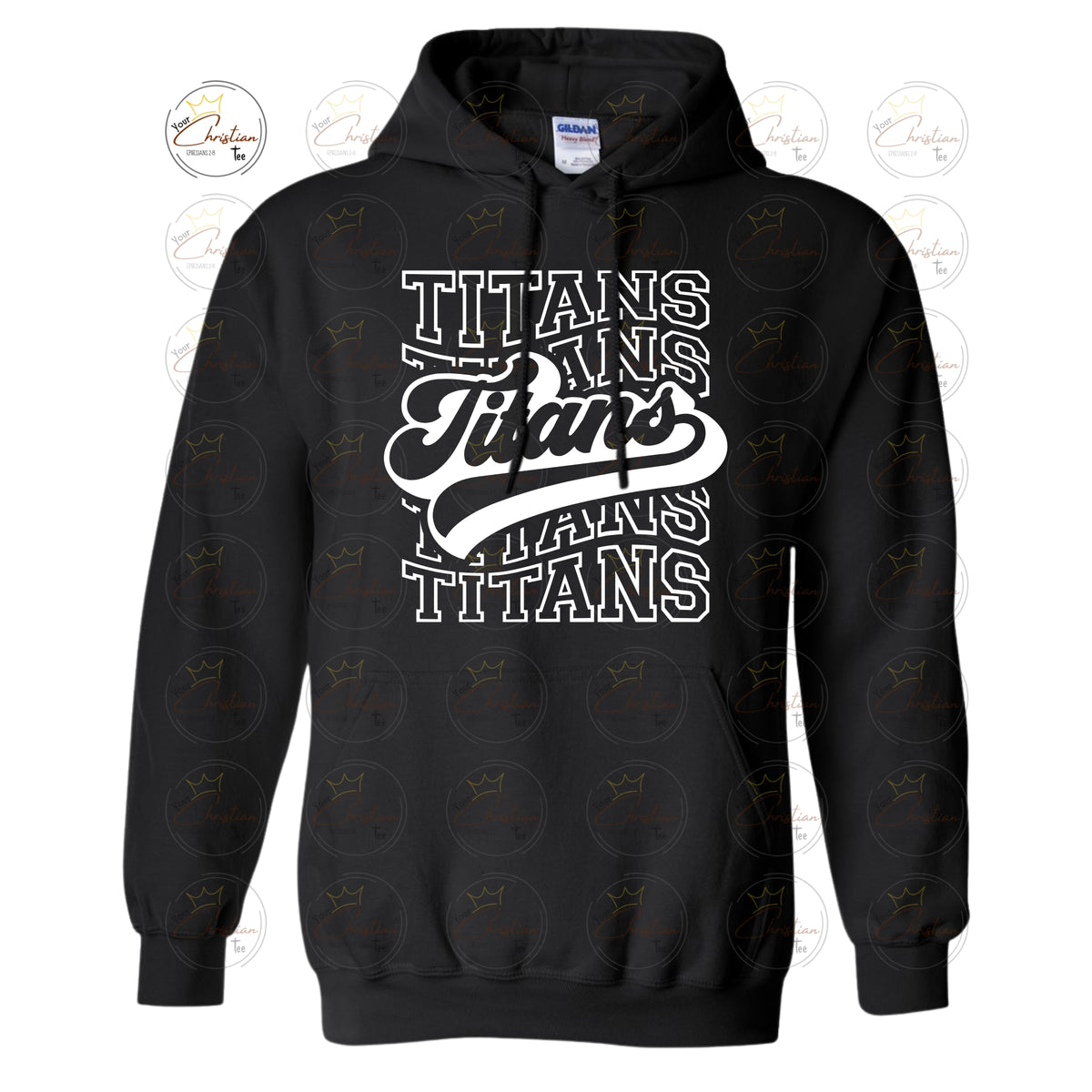 GC Black & White Wavy-Titans Hoodie